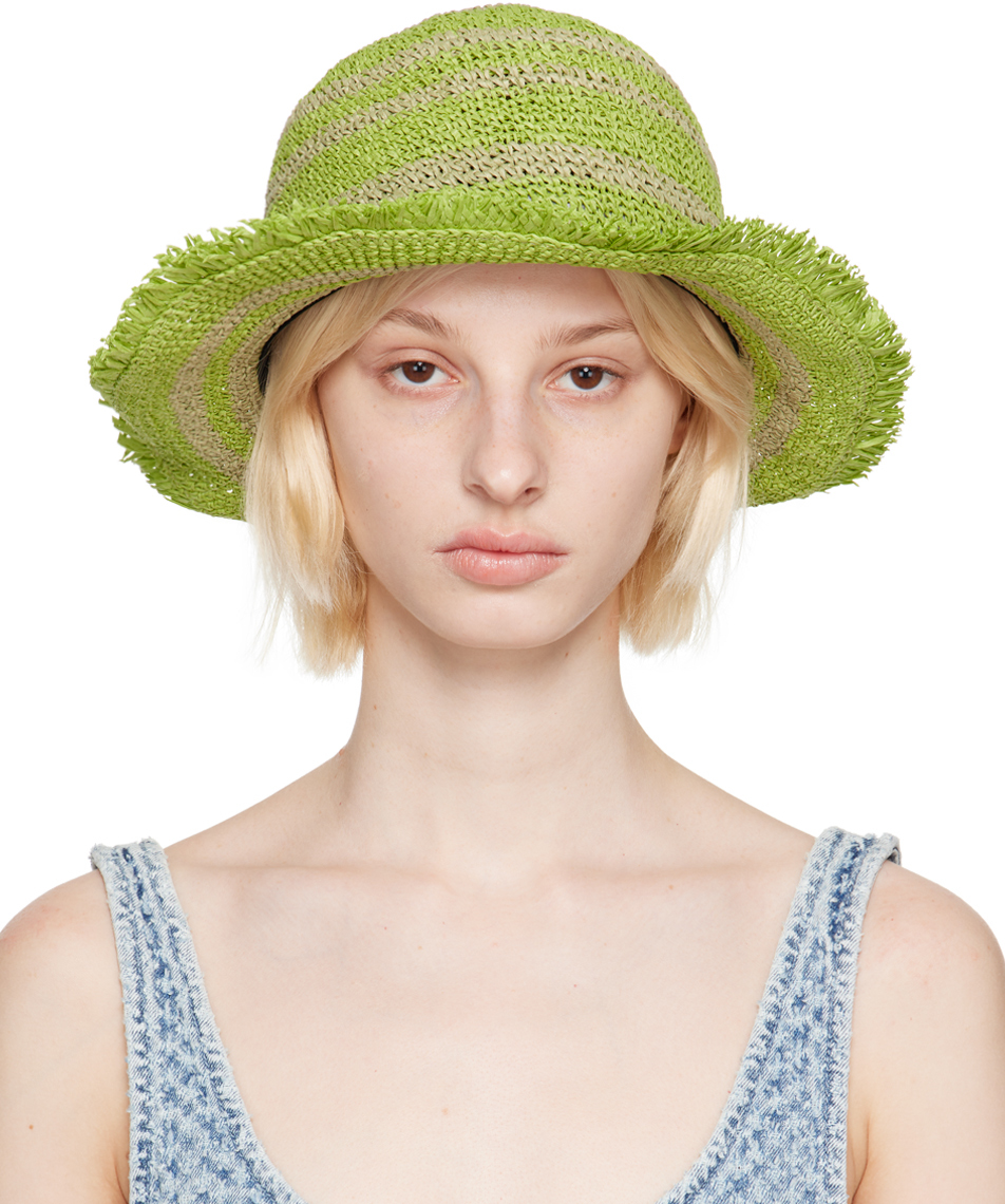 Shop Rag & Bone Green Frills Rollable Bucket Hat In Lmectrngrn