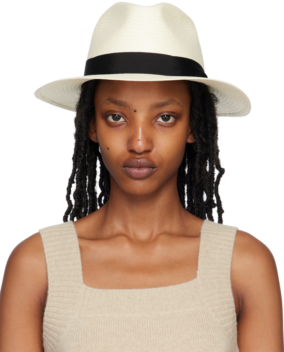 rag & bone White Straw Panama Hat