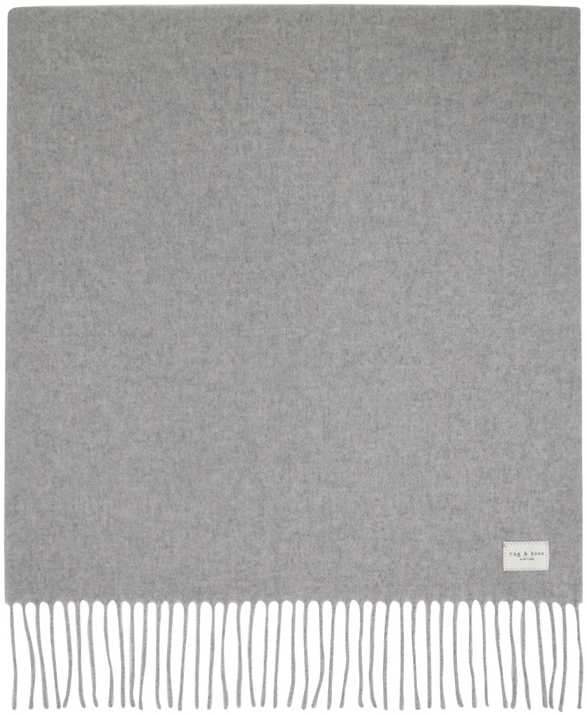 Rag & Bone Gray Addison Scarf In Midgrey