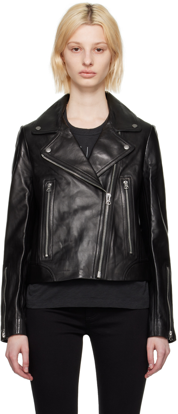 Shop Rag & Bone Black Mack Leather Jacket In Blk