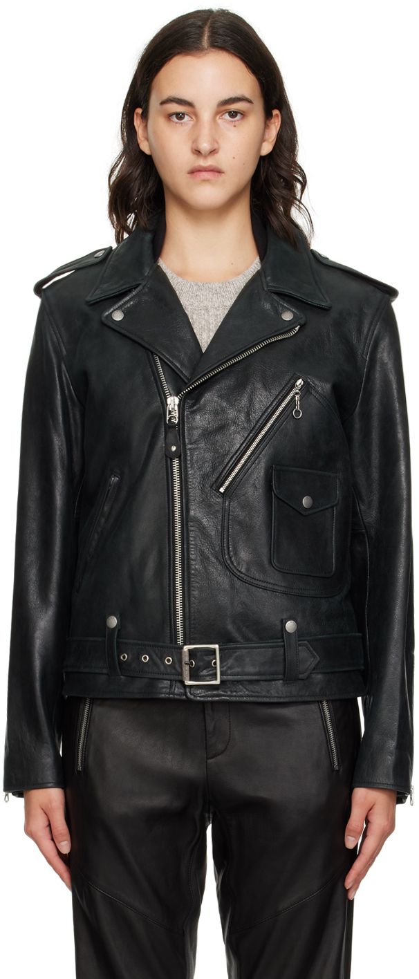 Black Dallas Leather Jacket by rag & bone on Sale