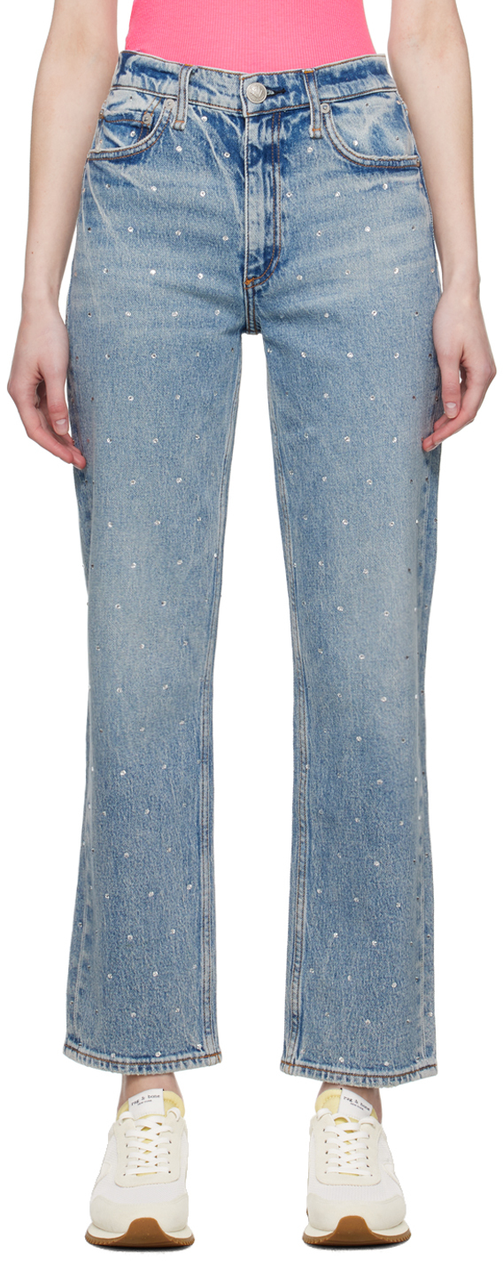 Rag & Bone Blue Harlow Jeans In Evjewel