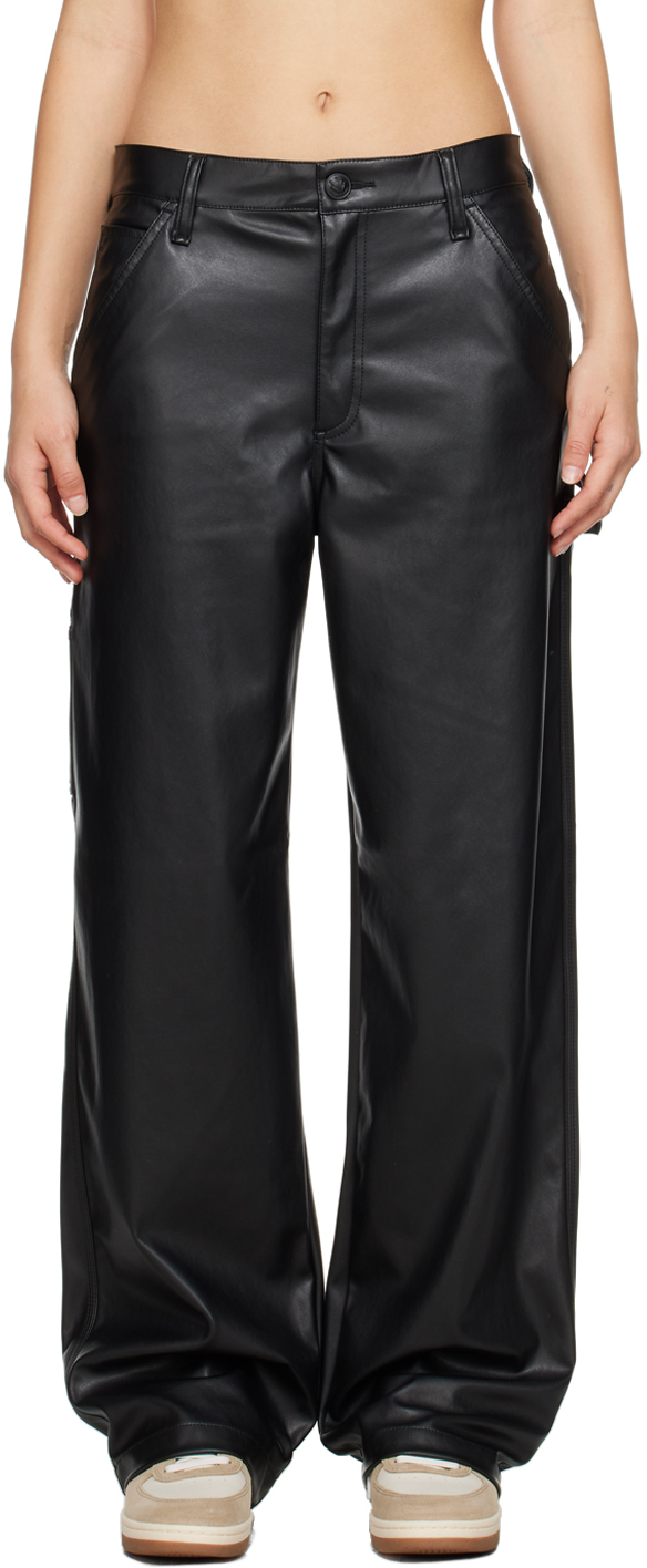 Black Sid Faux-Leather Trousers