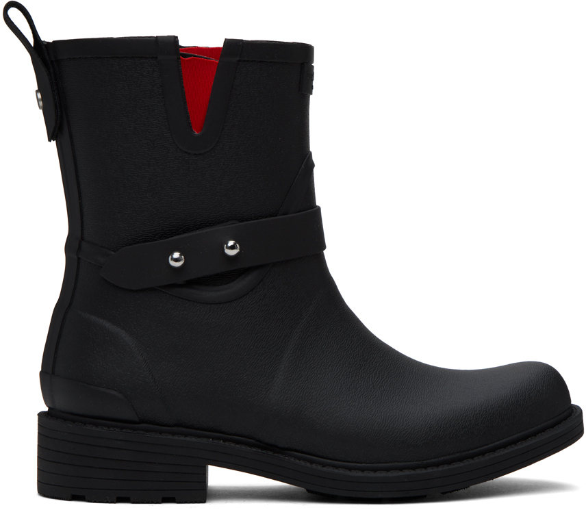 Black Moto Rain Boots by rag & bone on Sale