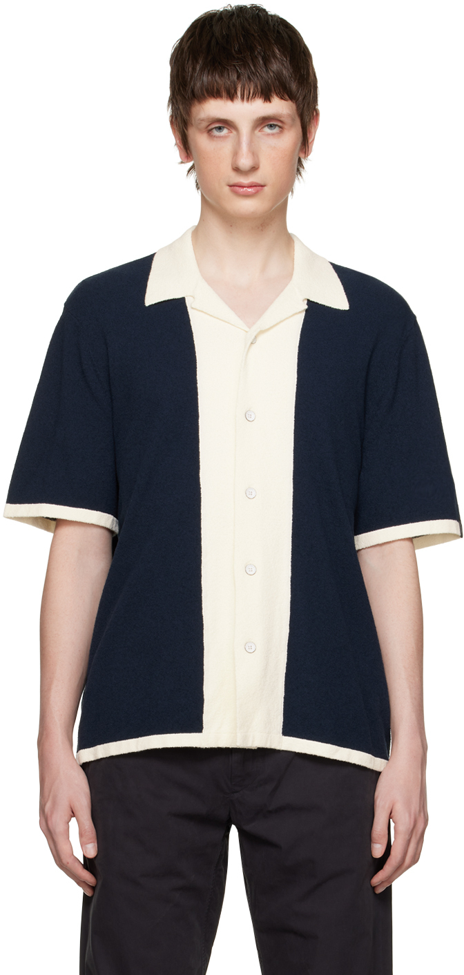 Shop Rag & Bone Blue & White Avery Shirt In Navymult
