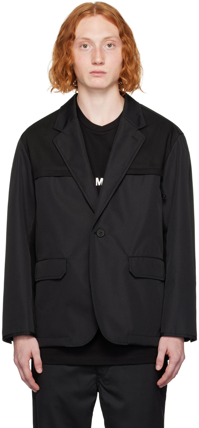 Comme Des Garçons Homme Deux Black Paneled Blazer In 1 Black