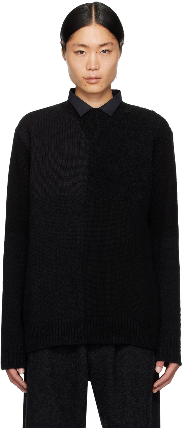 Comme Des Garçons Homme Deux Black Paneled Sweater In 1 Black