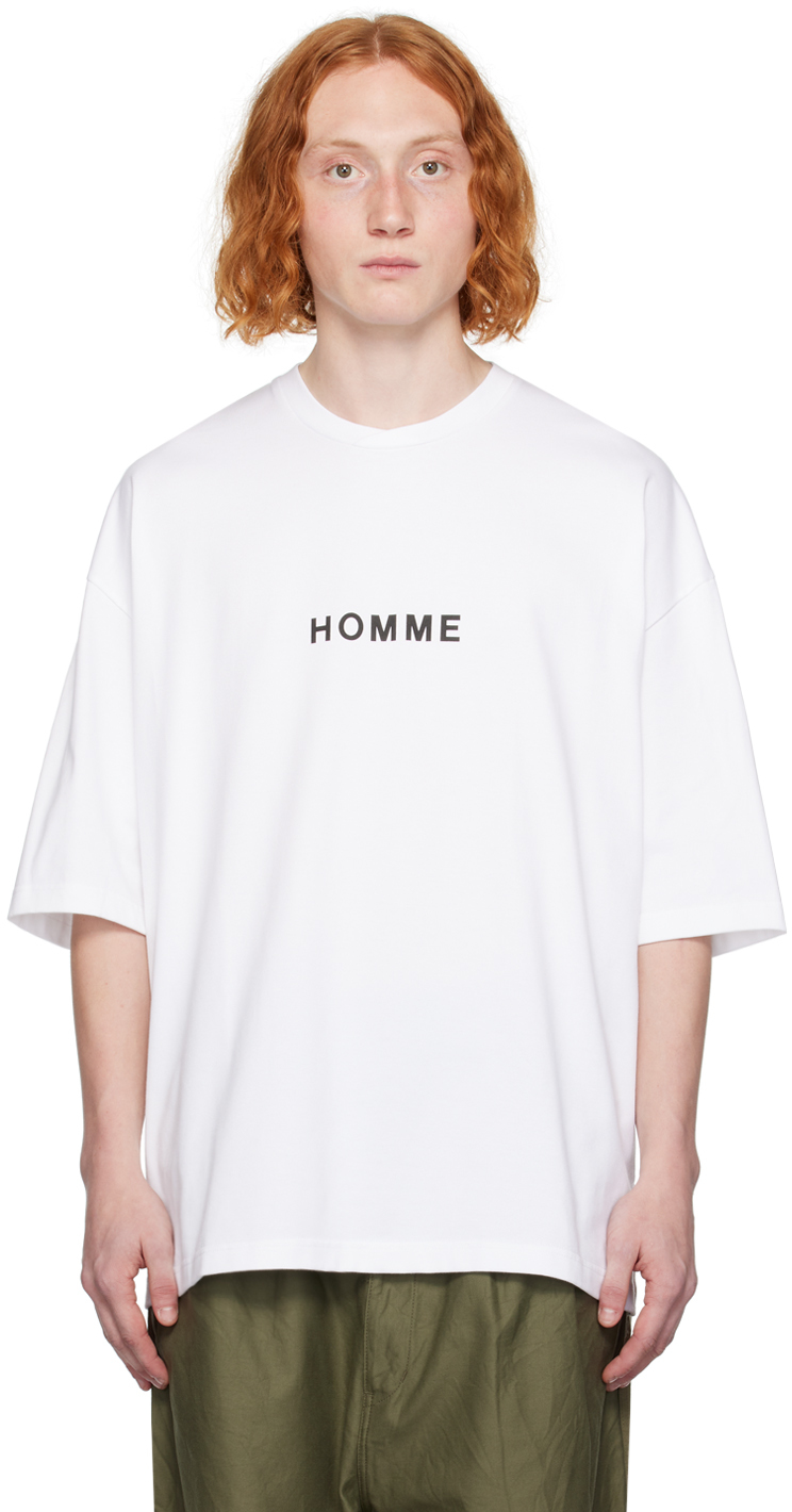 Shop Comme Des Garçons Homme Deux White 'homme' T-shirt In 3 White X Black