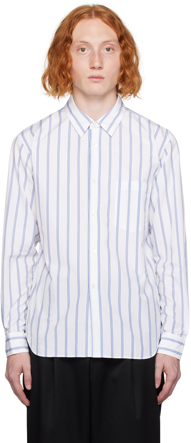 White Paneled Shirt by Comme des Garçons Homme Deux on Sale