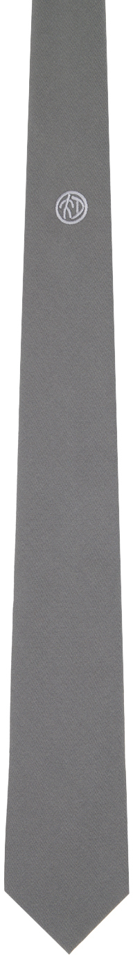 Soshiotsuki Grey Kamon Tie In Grey