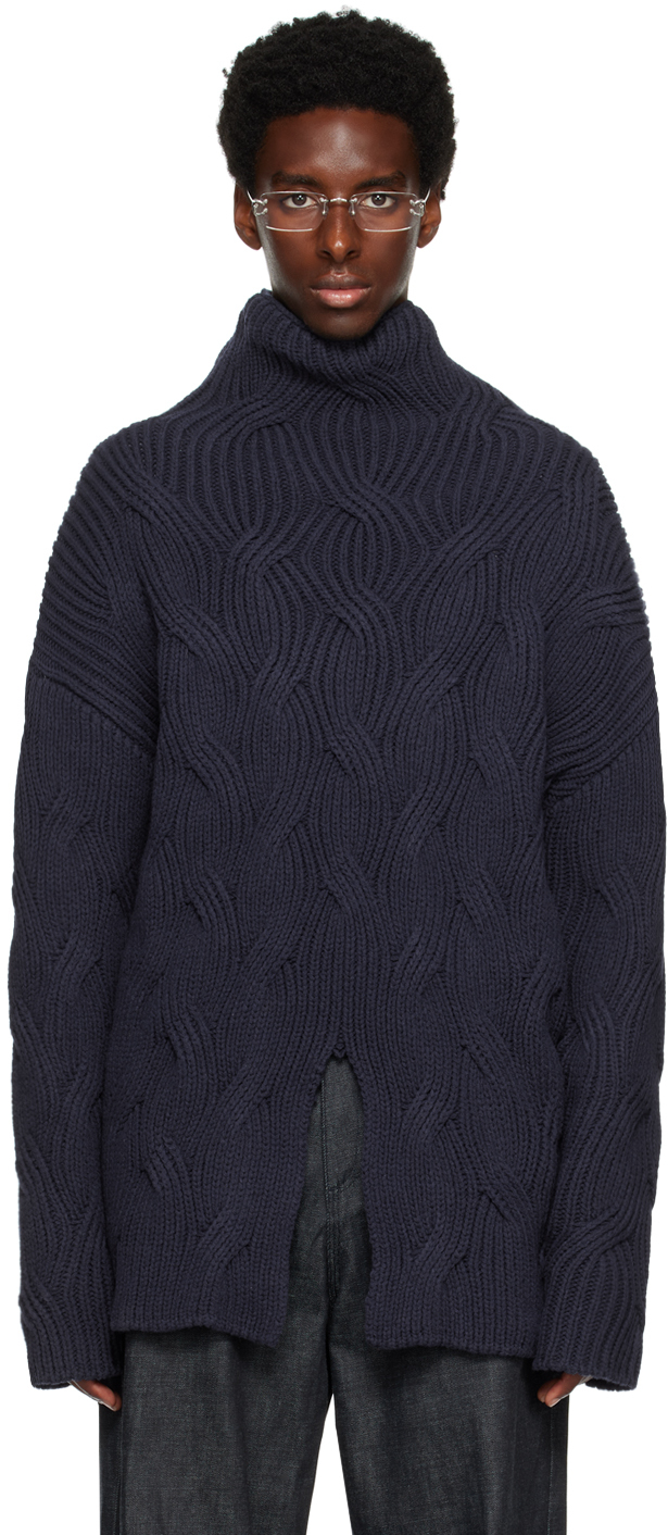 Navy Vented Sweater