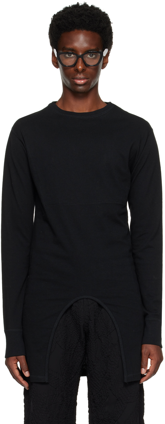 Black Henry Long Sleeve T-Shirt