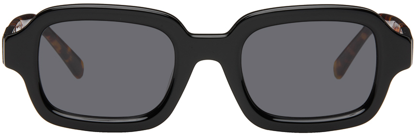 Bonnie Clyde Black Shy Guy Sunglasses In Black/black