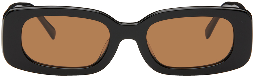 Bonnie Clyde Black Show & Tell Sunglasses In Black/brown