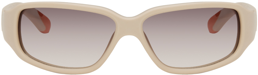 Bonnie Clyde Beige Best Friend Sunglasses In Cream/brown Gradient
