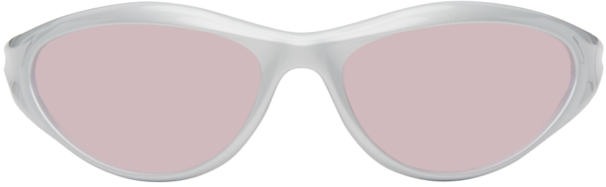 Bonnie Clyde Silver Angel Sunglasses In Silver Pink
