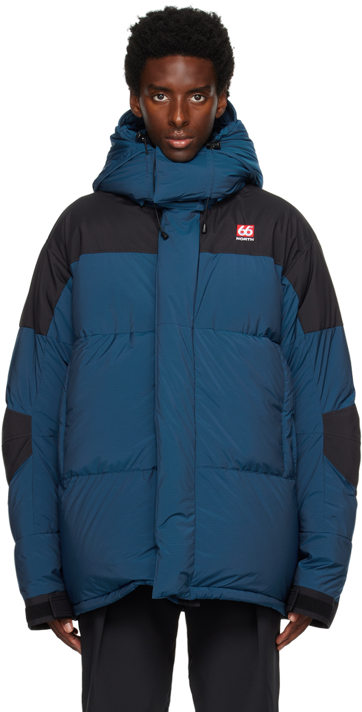 66°north Blue Tindur Down Jacket In 494 Total Eclipse