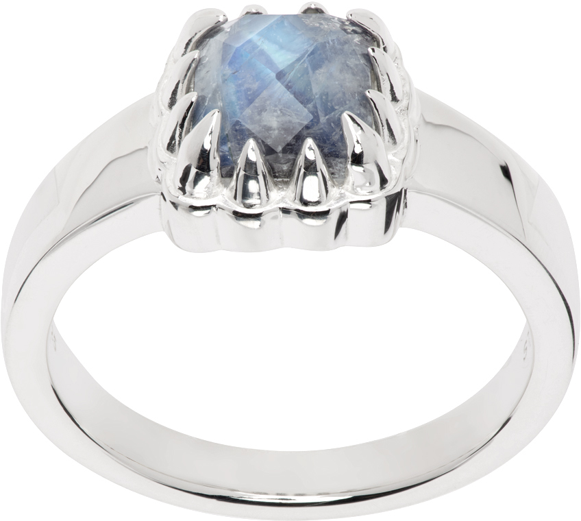Stolen Girlfriends Club Silver Baby Claw Ring In Moonstone