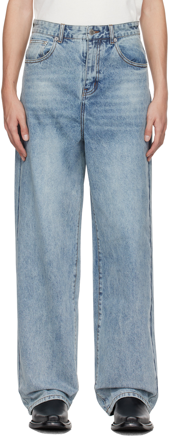Shop Stolen Girlfriends Club Blue 'dust And Grit' Jeans In Washed Blue