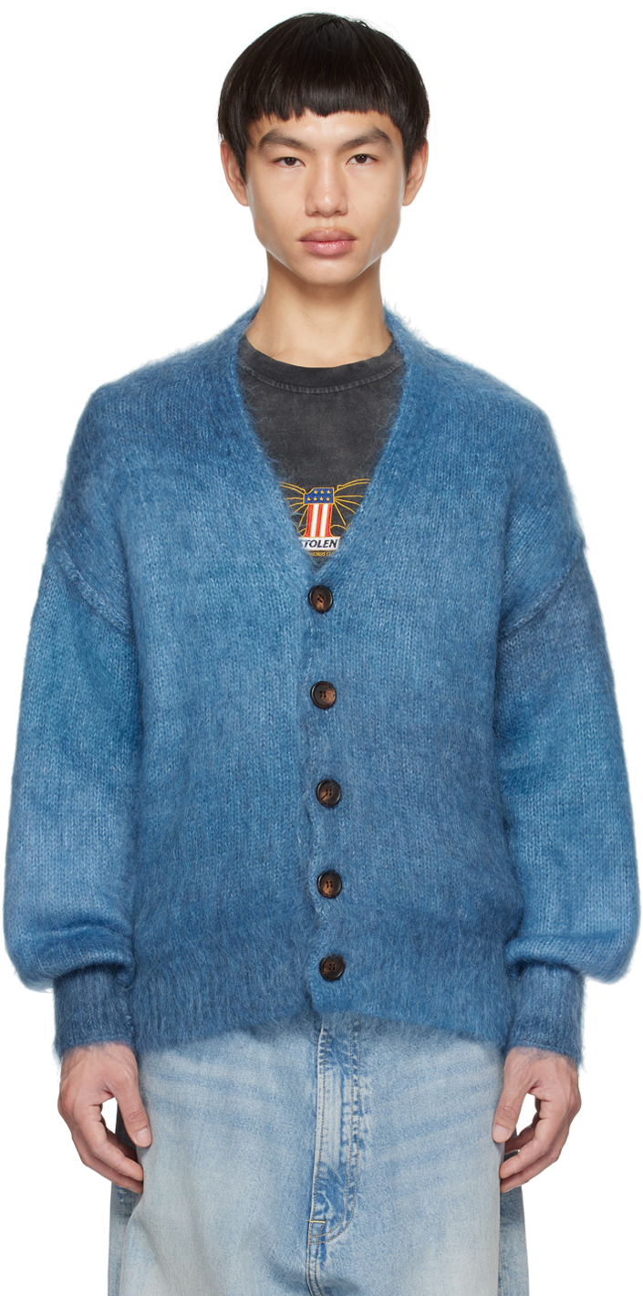 Stolen Girlfriends Club Blue Altered State Cardigan In Blue Mix