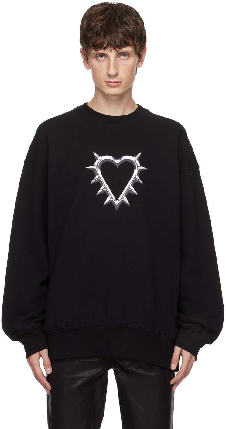 Stolen Girlfriends Club Black Chrome Heart Sweatshirt