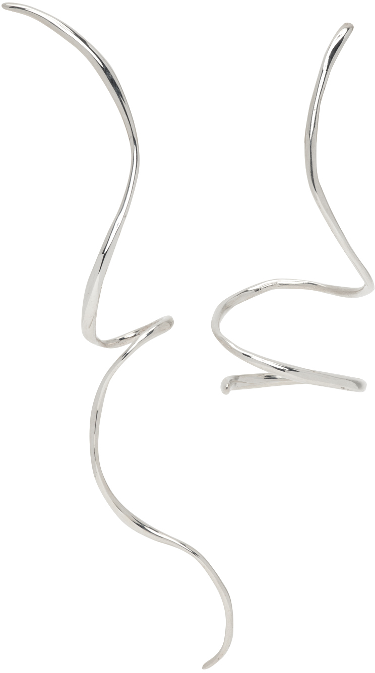 Silver Boa Earrings by FARIS on Sale