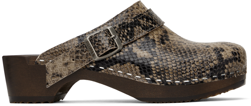 Snakeskin clogs on sale