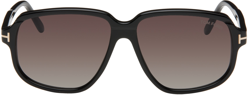 Tom Ford Black Anton Sunglasses In 01b Shiny Black