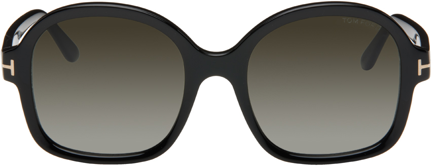 Shop Tom Ford Black Hanley Sunglasses In 01b Shiny Black