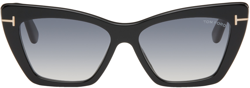 Tom Ford Wyatt Sunglasses In 01b Shiny Black/othe