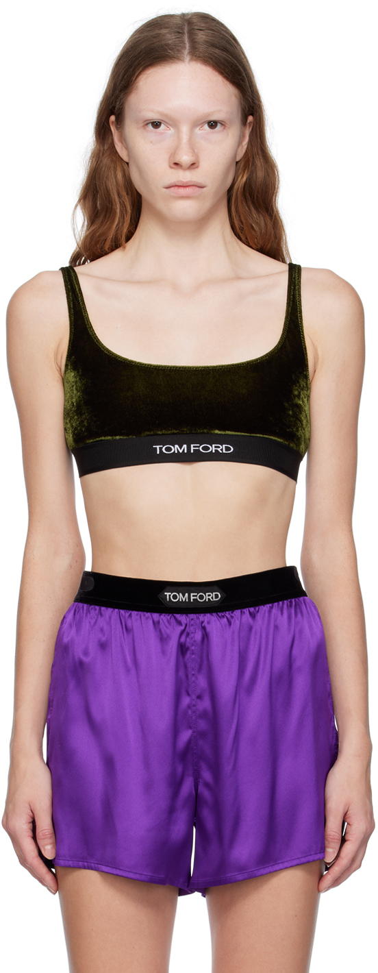 Tom Ford Logo Silk Satin Mini Shorts In Purple
