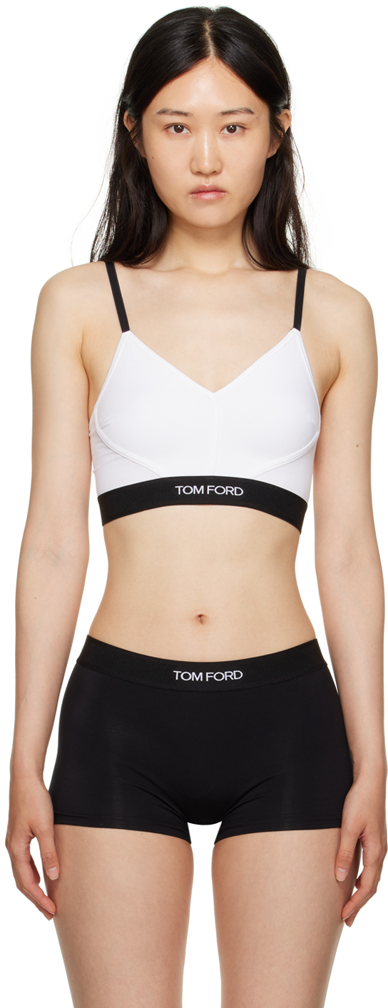 tom ford Triangle bra with logo band available on  -  16723 - BW