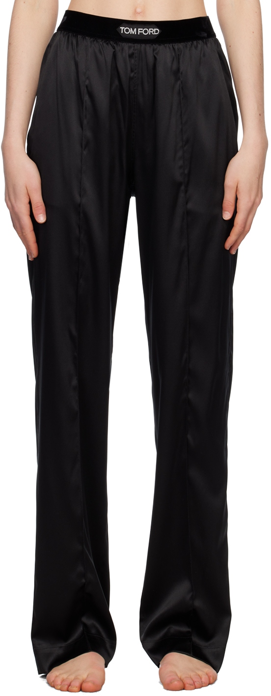 Tom Ford Black Pinched Seam Lounge Pants In Lb999 Black