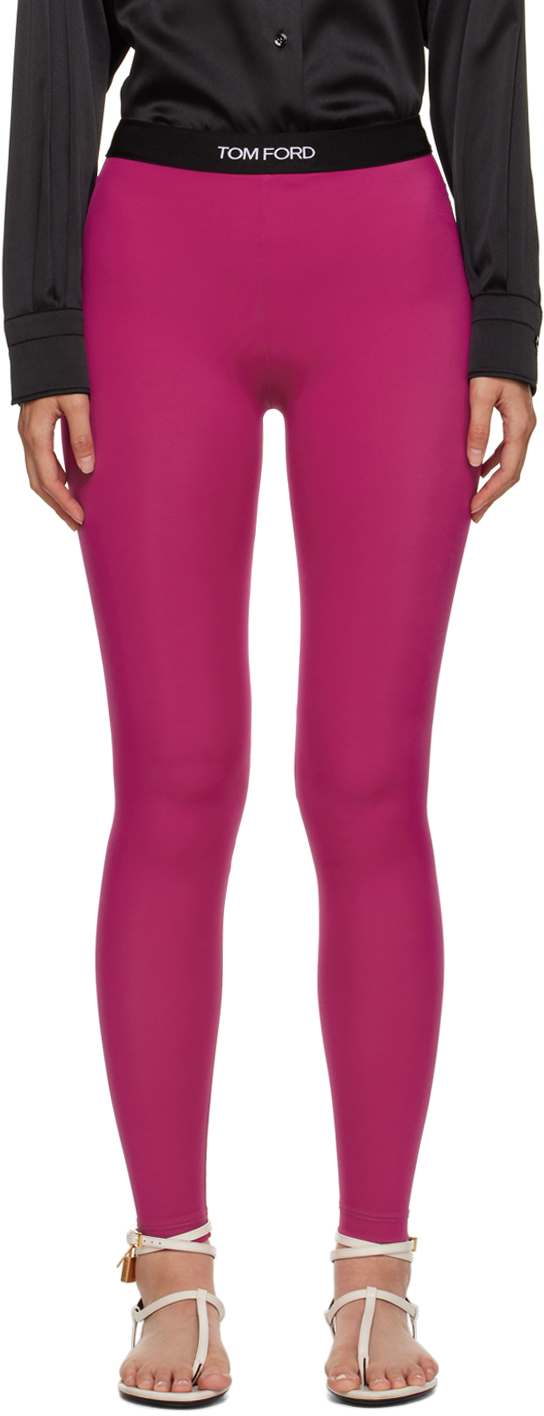 Tom Ford Pink Jacquard Leggings In Dp780-fuxia