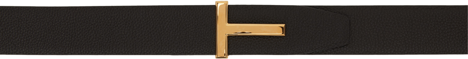 Tom Ford Brown & Black Reversible T Icon Belt In 3bn06 Brown + Black