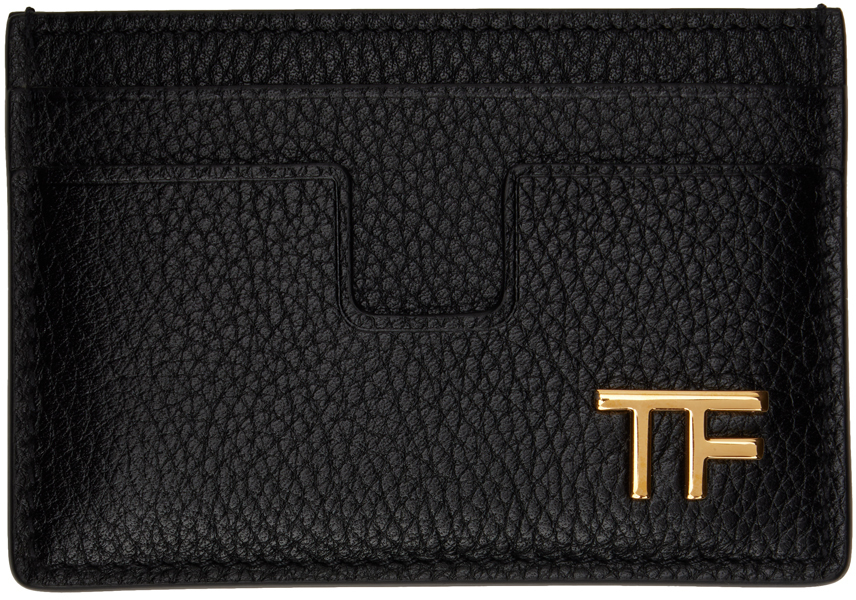Tom Ford Black T Line Card Holder In 1n001 Black
