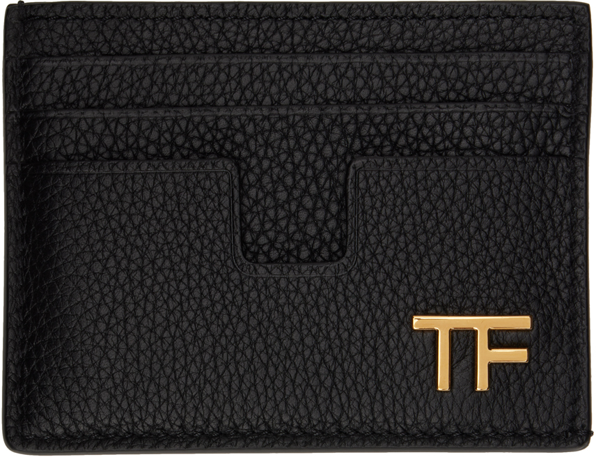 Tom Ford Black T Line Card Holder In 1n001 Black