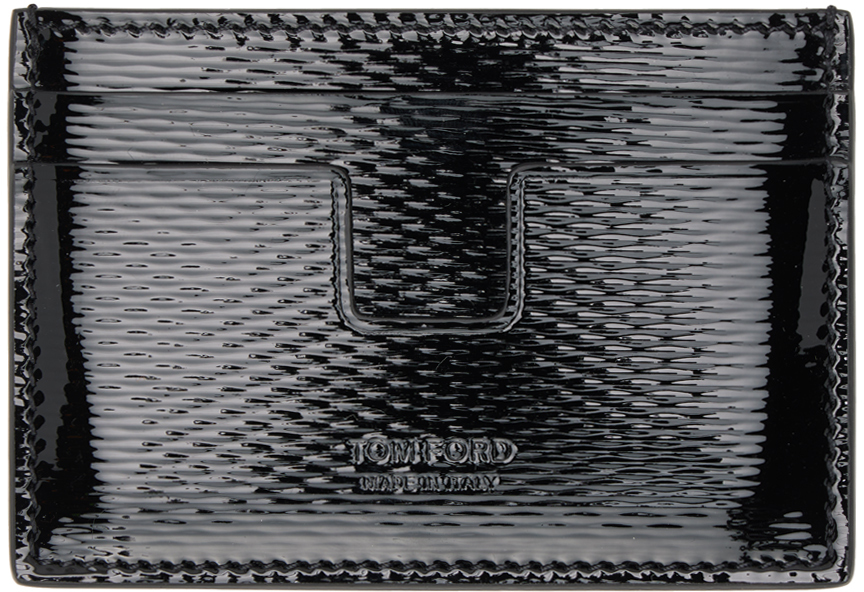 Tom Ford Black Vertigo T-line Card Holder In 1n001 Black