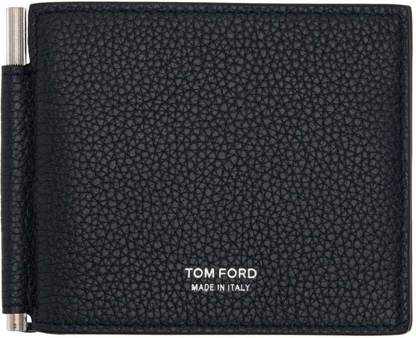 Tom Ford Navy T Line Money Clip Wallet In 1l034 Midnight Blue