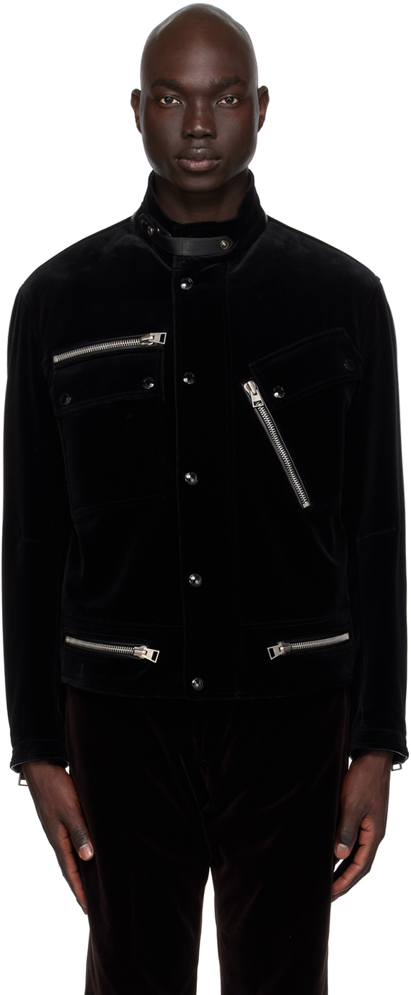 Shop Tom Ford Black Zip Jacket In Lb999 Black