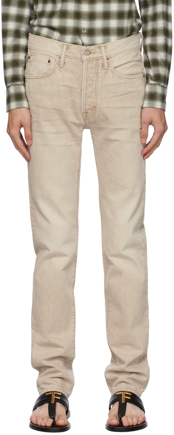 TOM FORD: Beige Patch Jeans | SSENSE