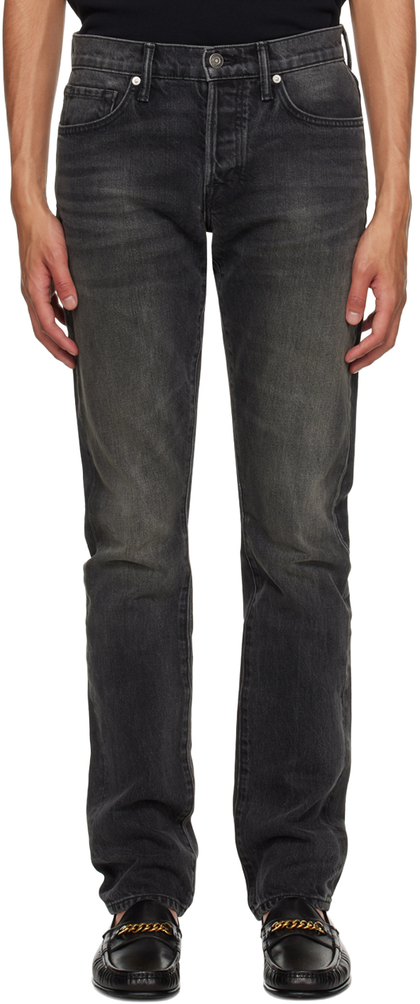 Shop Tom Ford Black Slim-fit Jeans In Lb998 Special Black