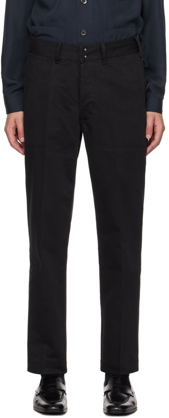 Tom Ford Black Slim-fit Trousers In Lb999 Black