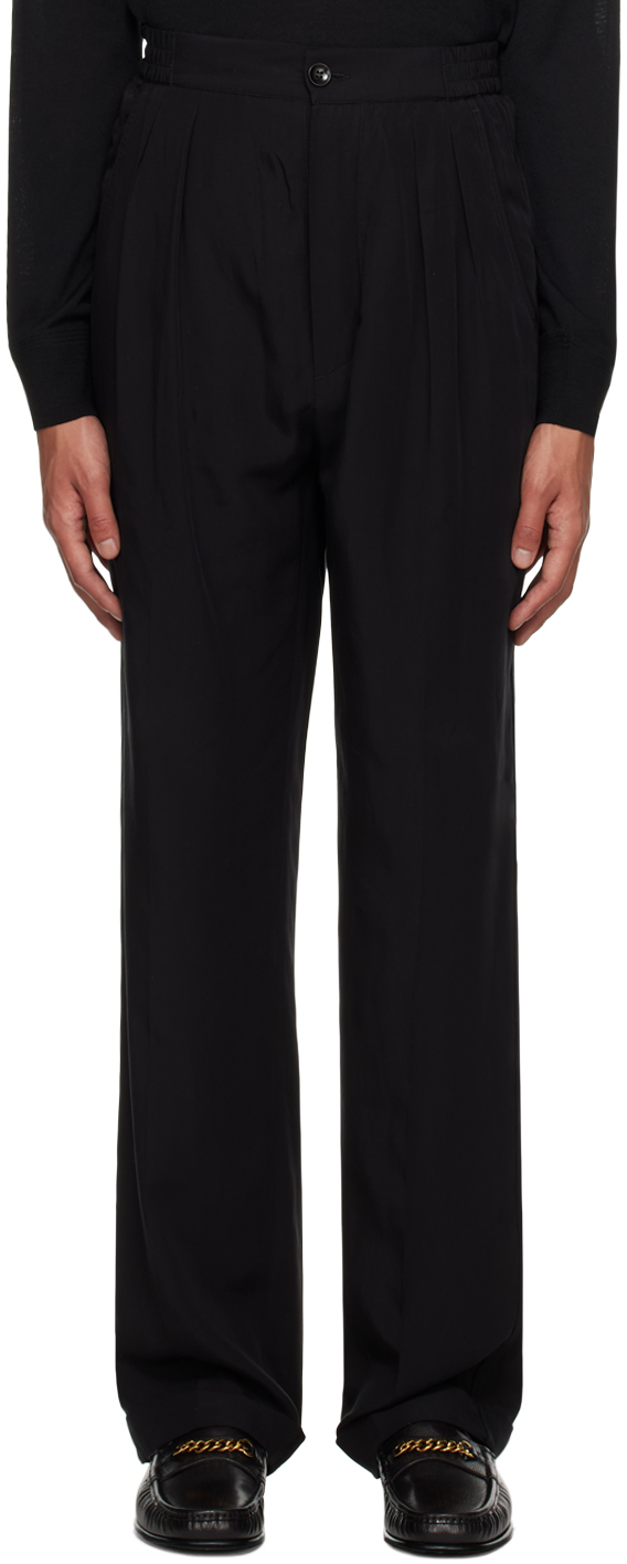 TOM FORD: Black Pleated Trousers | SSENSE