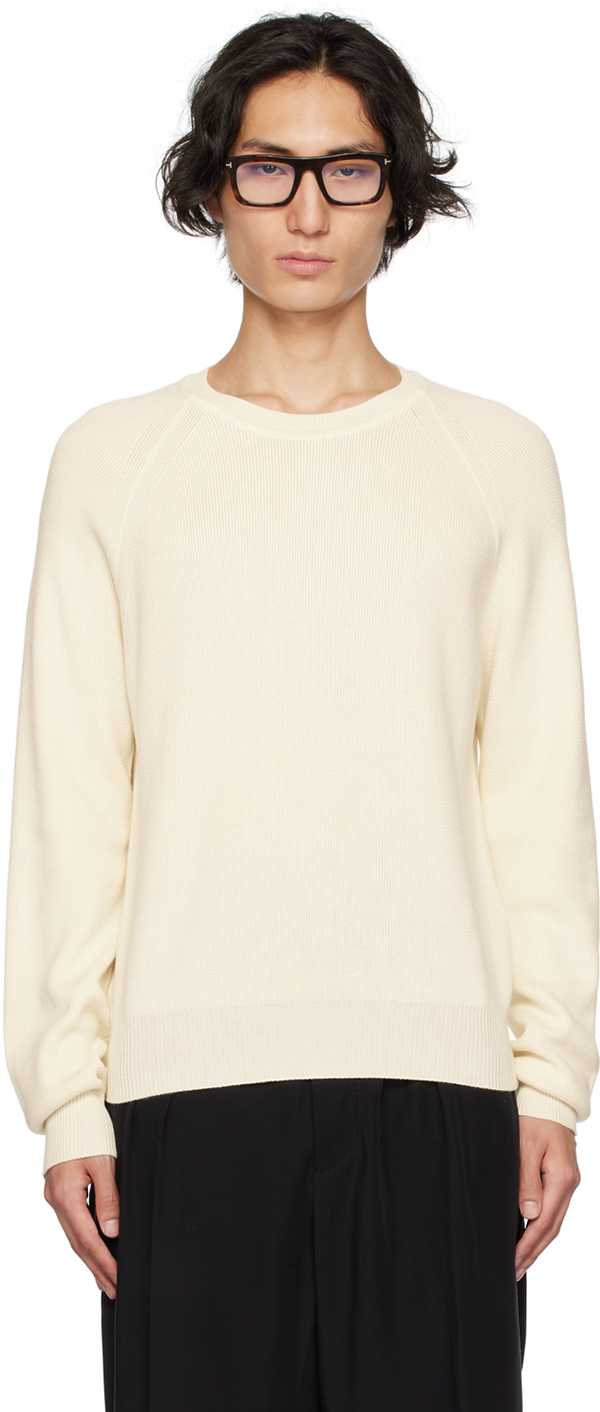 Tom Ford Off-white Raglan Sweater In Aw004 Ivory