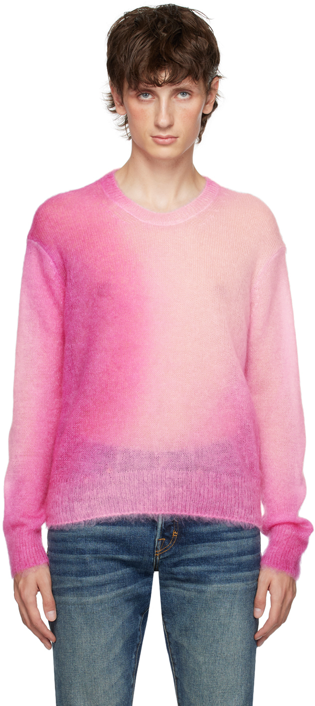 Shop Tom Ford Pink Graffiti Sweater In Dp603 Hot Pink