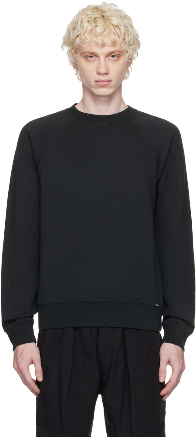 Black Garment-Dyed Sweatshirt