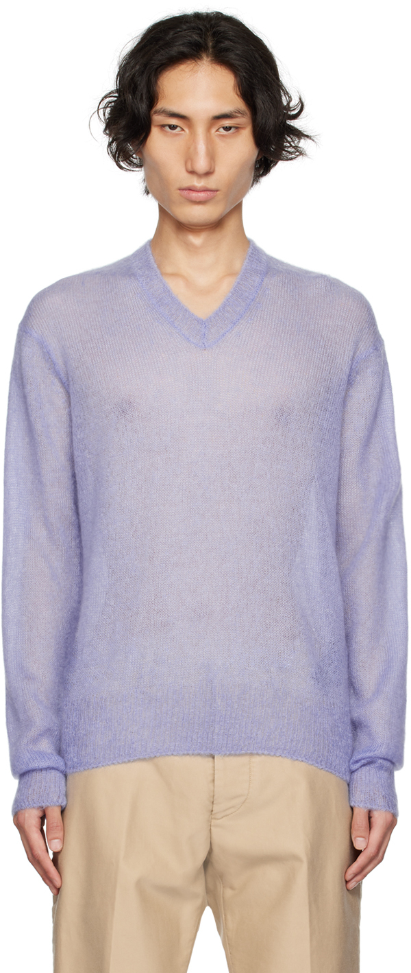 Shop Tom Ford Purple Brushed Sweater In Gv225 Wisteria