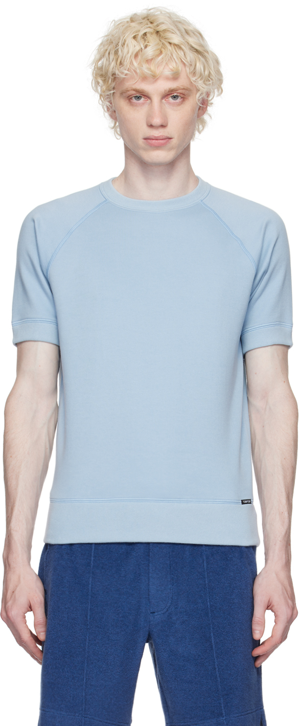Shop Tom Ford Blue Raglan T-shirt In Hb281 Azur