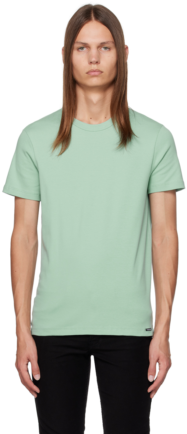 Tom Ford Green Crewneck T-shirt In 336 Menthol